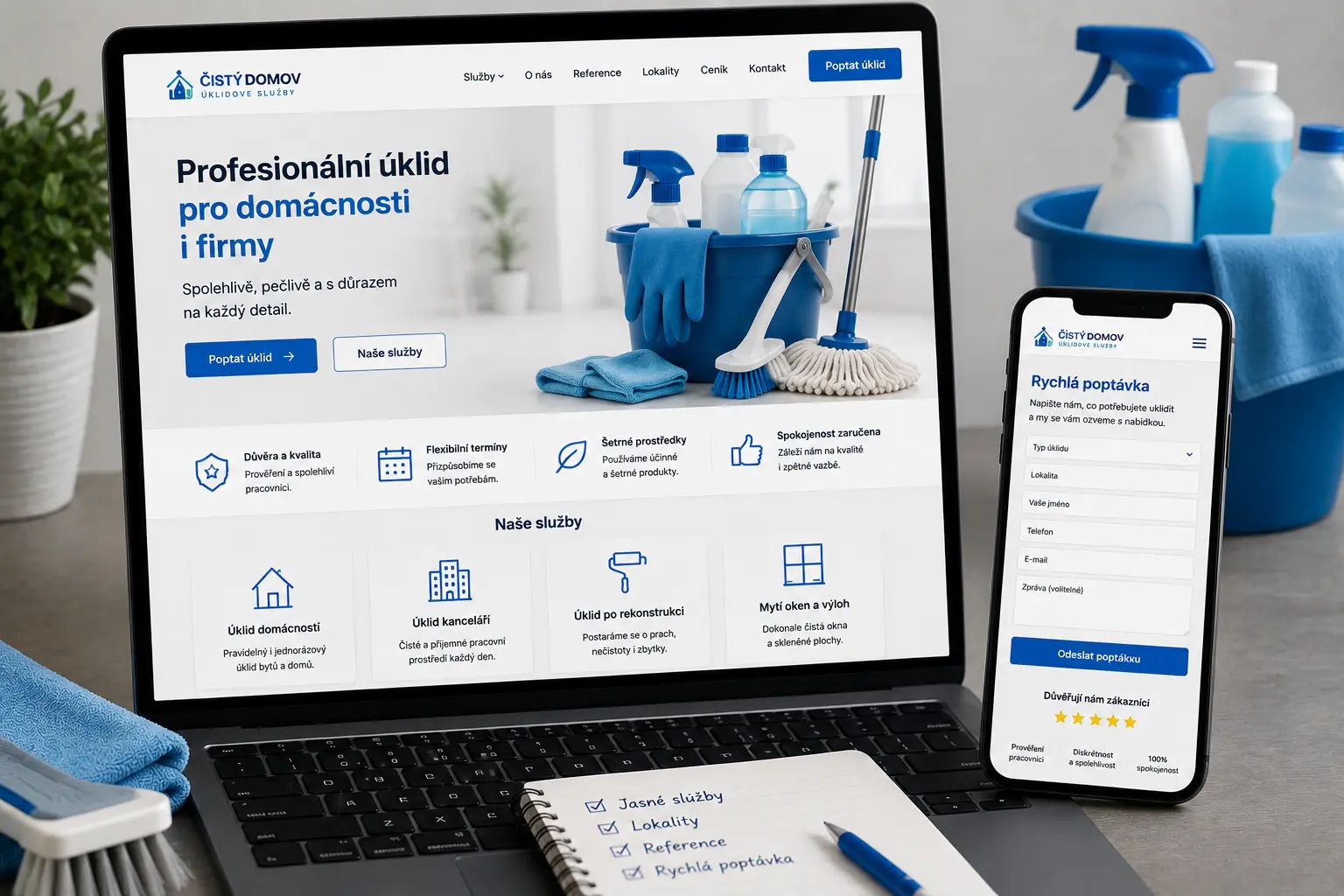 Website for a cleaning company