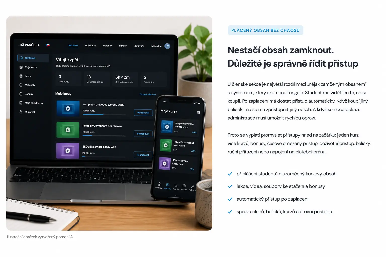 Členská sekce pro kurzy