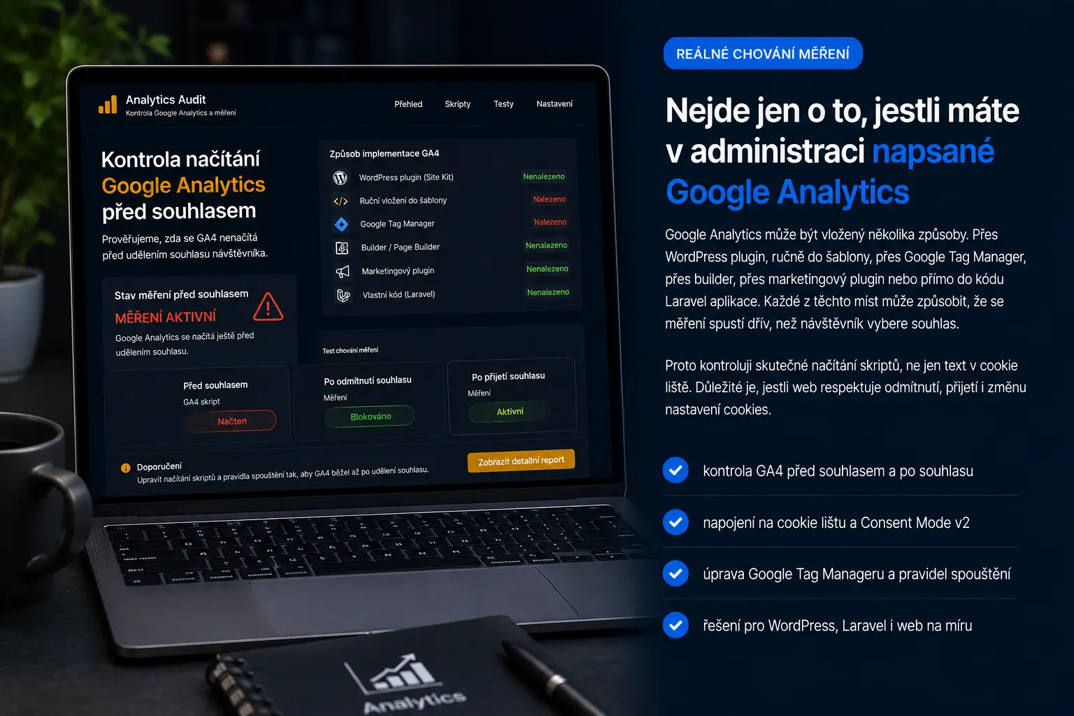 Google Analytics bez souhlasu