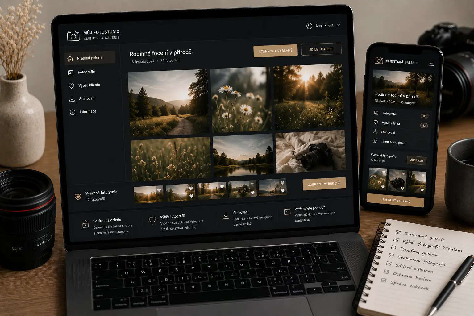 Ukázka klientské galerie pro fotografa