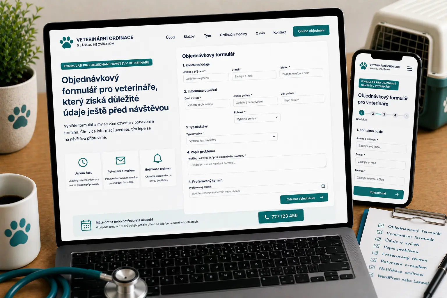 Objednávkový formulář pro veterináře