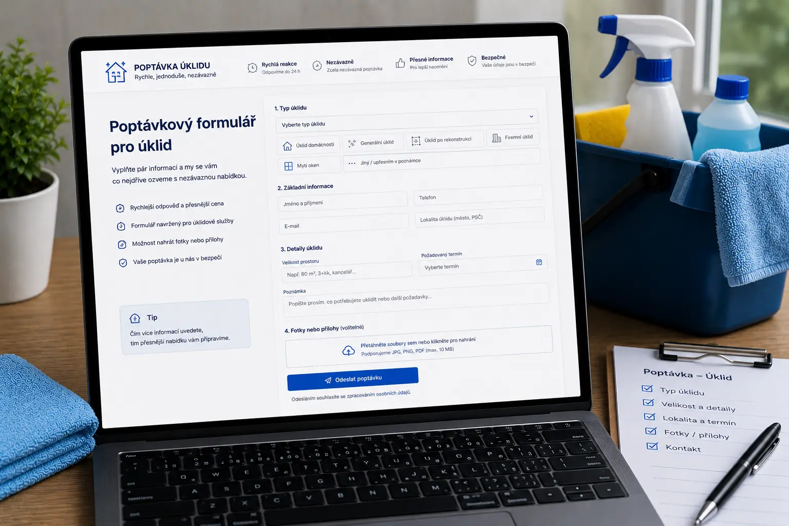 Cleaning inquiry form