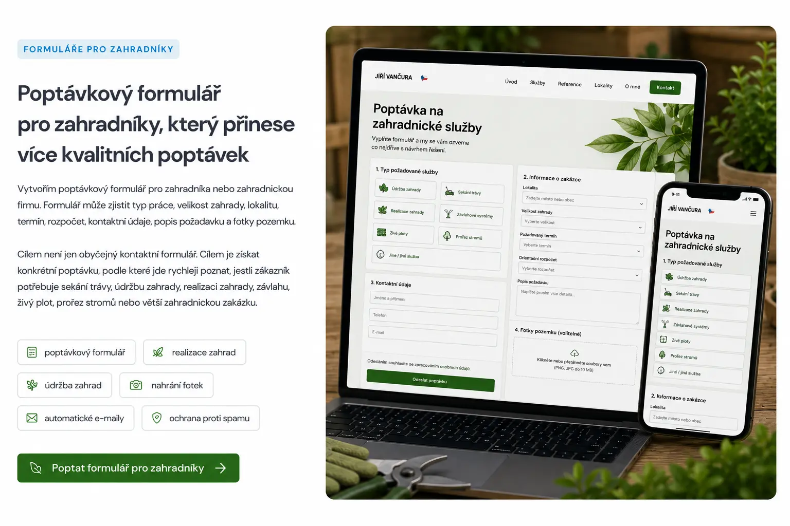 Inquiry form for gardeners