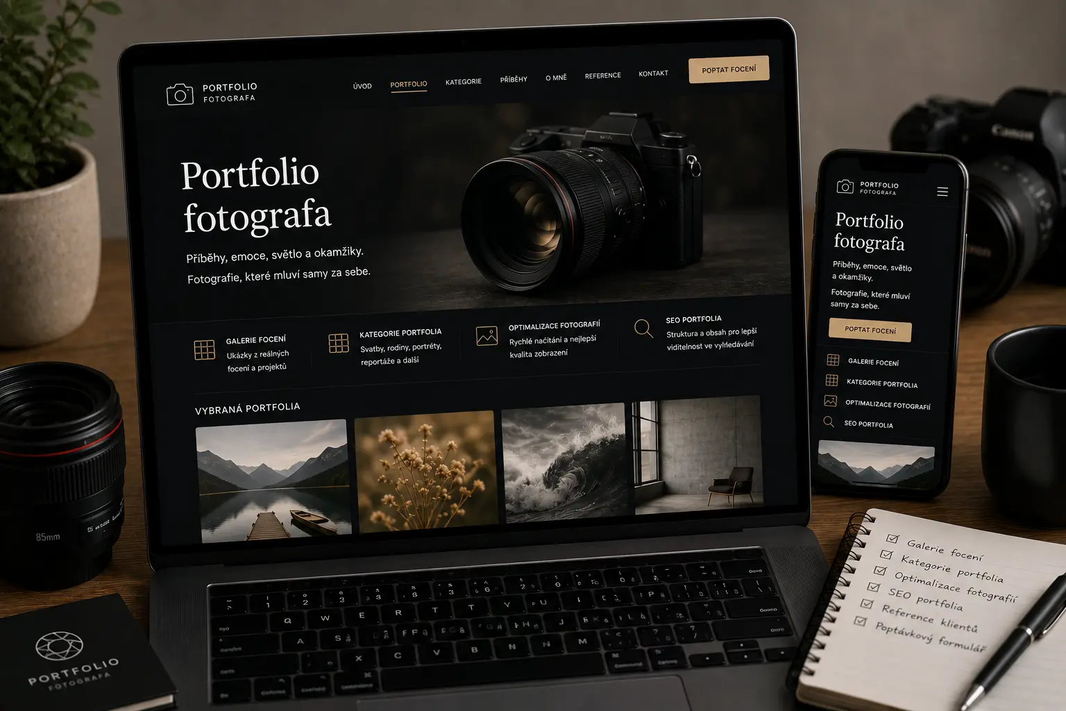 Ukázka portfolia pro fotografa