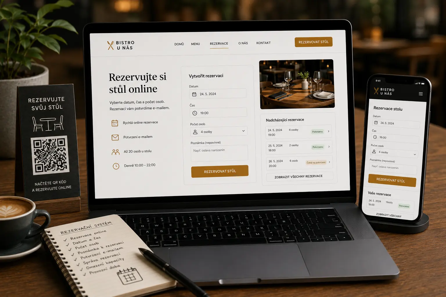 Ukázka rezervačního systému pro restaurace