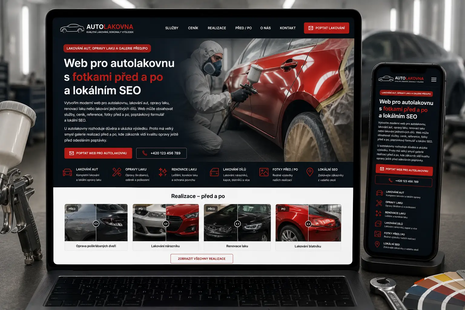 Web pro autolakovnu