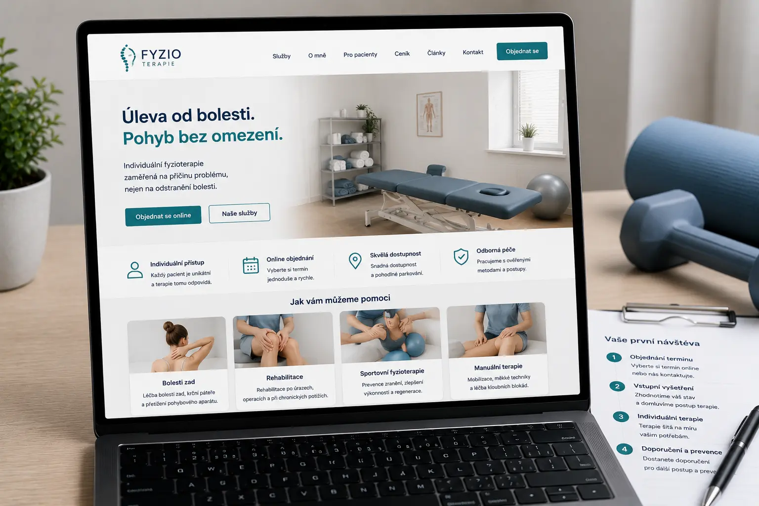 Web pro fyzioterapii
