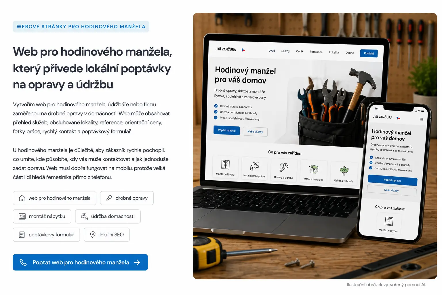 Ukázka webu pro hodinového manžela