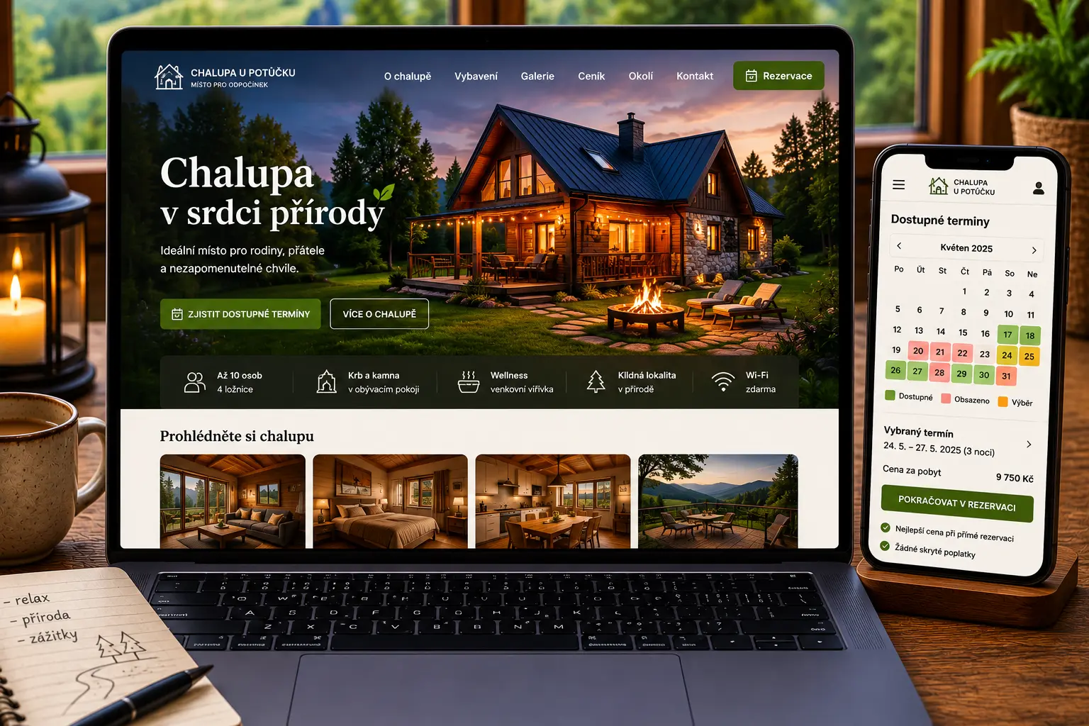 Web pro pronájem chalupy