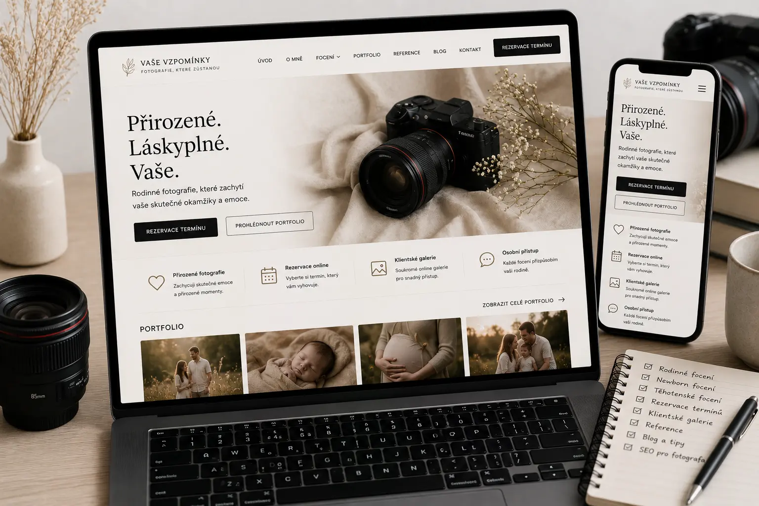 Ukázka webu pro rodinného fotografa